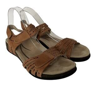 ABEO Women's B.I.O.system Bijou Leather Sandals Tan Size 10N (Narrow Width)